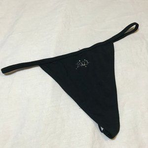 FREE Victorias Secret NWOT 2023 Year Black Panties Silver Metallic Text V-string